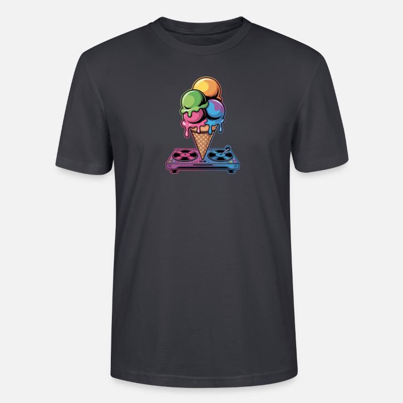 DJ Eiscreme Beats Musik Spaß - Stanley/Stella Unisex Bio-T-Shirt CRAFTER - Dunkles Graublau