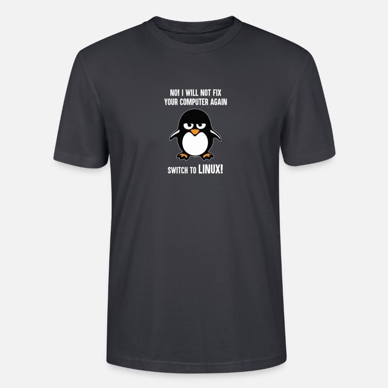 Programmation cadeau informatique · Linux - T-shirt bio CRAFTER Stanley Stella Unisexe - bleu gris foncé