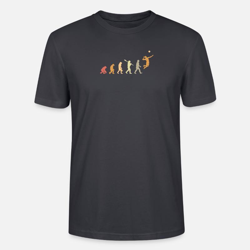 Volleyballer Evolution Geschenk - Stanley/Stella Unisex Bio-T-Shirt CRAFTER - Dunkles Graublau