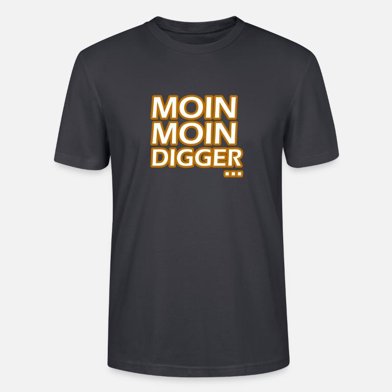 Moin Moin Digger - Stanley/Stella Unisex Bio-T-Shirt CRAFTER - Dunkles Graublau