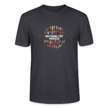 Nationalität mensch Rassismus Menschenrechte - Stanley/Stella Unisex Bio-T-Shirt CRAFTER - Dunkles Graublau - Vorne - Alina (178cm) & Michal (187cm)