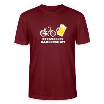 Official cycling shirt - Stanley/Stella CRAFTER Unisex Organic T-Shirt - burgundy - Front - Alina (178cm) & Michal (187cm)