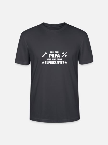 Papa - Stanley/Stella Unisex Bio-T-Shirt CRAFTER - Dunkles Graublau