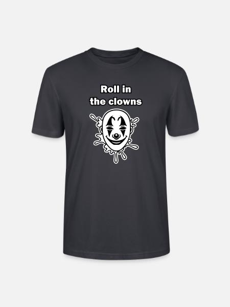 Illustration de clown effrayant - Roulez dans les clowns - T-shirt bio CRAFTER Stanley Stella Unisexe - bleu gris foncé