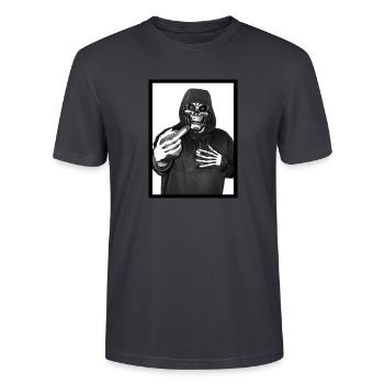 ***Skelett give a F*CK*** - Stanley/Stella Unisex Bio-T-Shirt CRAFTER - Dunkles Graublau - Vorne - Alina (178cm) & Michal (187cm)