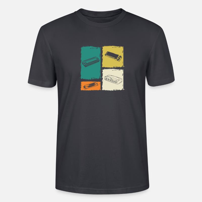 Harmonica Harmonica - T-shirt bio CRAFTER Stanley Stella Unisexe - bleu gris foncé