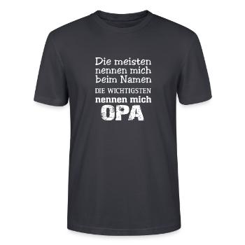 Grand-père grand-père - T-shirt bio CRAFTER Stanley Stella Unisexe - bleu gris foncé - Devant - Alina (178cm) & Michal (187cm)