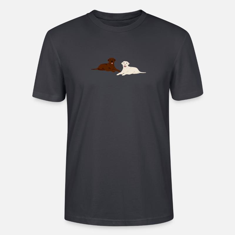 Bloder und brauner Labrador Hund Geschenk - Stanley/Stella Unisex Bio-T-Shirt CRAFTER - Dunkles Graublau