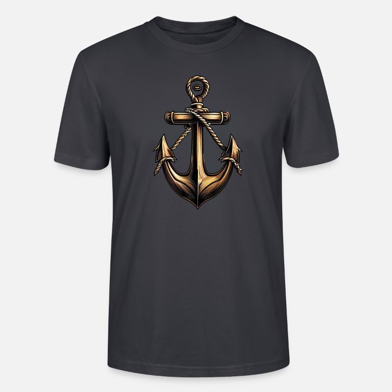 Bronze Anker Motorbootfahrer Segelbootfahrer - Stanley/Stella Unisex Bio-T-Shirt CRAFTER - Dunkles Graublau