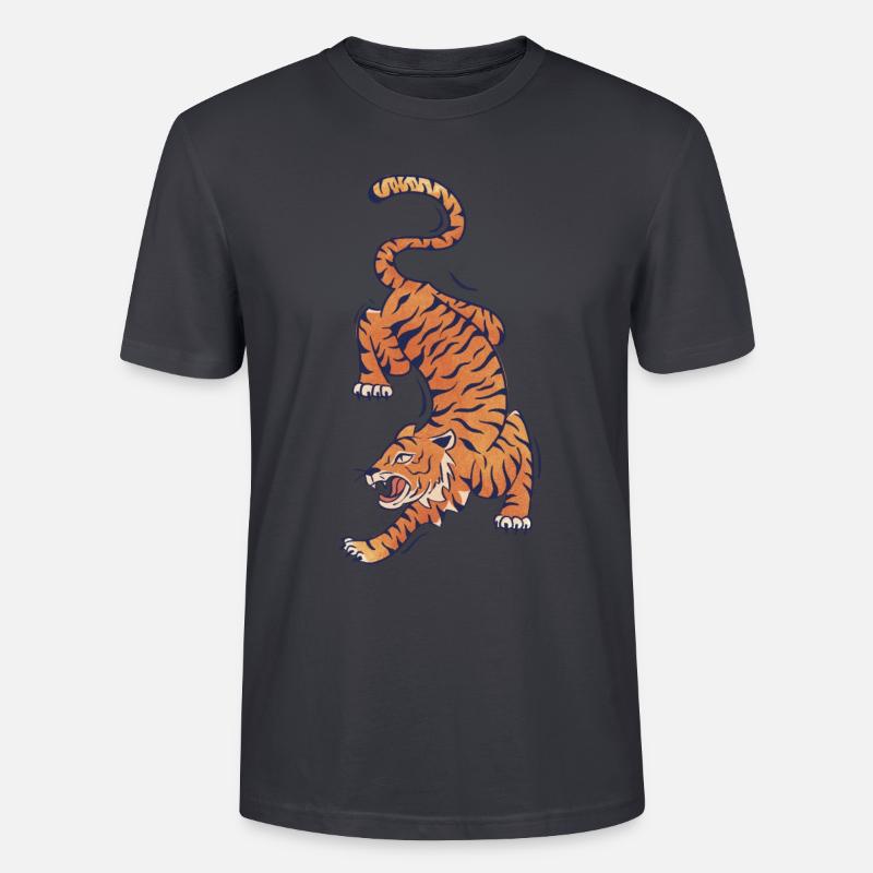 Heftig - Tiger - Stanley/Stella Unisex Bio-T-Shirt CRAFTER - Dunkles Graublau