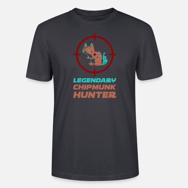 Jäger Squirrel Eichhörnchen Geschenk - Stanley/Stella Unisex Bio-T-Shirt CRAFTER - Dunkles Graublau