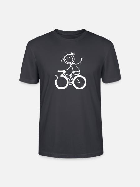 Mühelos radelnd durch den 30er! - Stanley/Stella Unisex Bio-T-Shirt CRAFTER - Dunkles Graublau