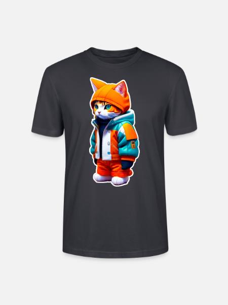 Chat de l’espace - T-shirt bio CRAFTER Stanley Stella Unisexe - bleu gris foncé