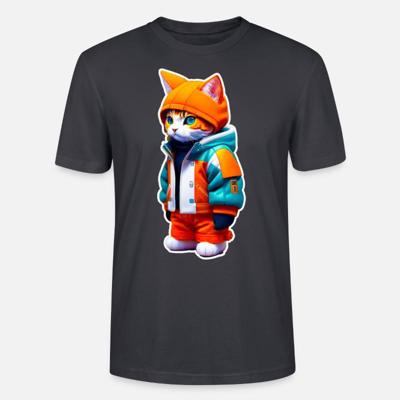 Chat de l’espace - T-shirt bio CRAFTER Stanley Stella Unisexe - bleu gris foncé