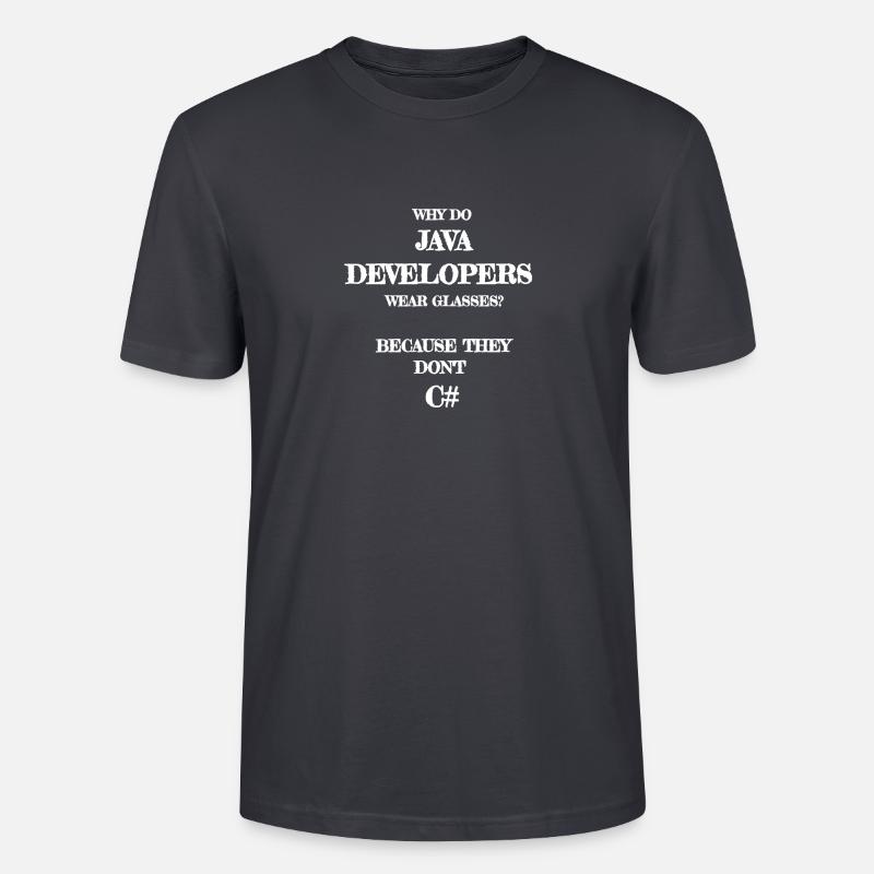 java developers joke Entwickler Witz Developer - Stanley/Stella Unisex Bio-T-Shirt CRAFTER - Dunkles Graublau