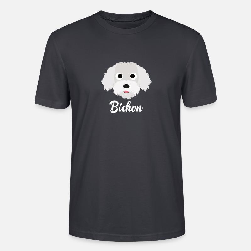 Bichon - Bichon Frise - Stanley/Stella Unisex Bio-T-Shirt CRAFTER - Dunkles Graublau
