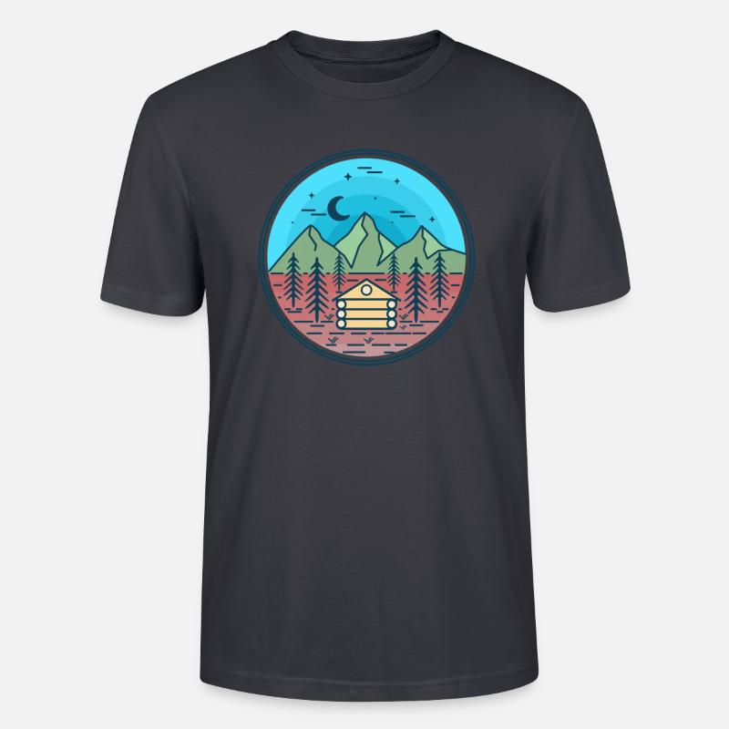 Mountains Camping - Stanley/Stella Unisex Bio-T-Shirt CRAFTER - Dunkles Graublau