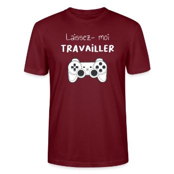 Laissez-moi travailler - T-shirt bio CRAFTER Stanley Stella Unisexe - bordeaux - Devant - Alina (178cm) & Michal (187cm)