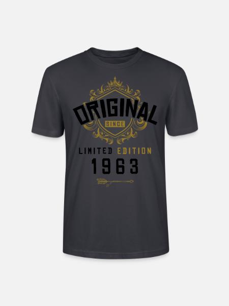 1963 limited edition birthday - Stanley/Stella CRAFTER Unisex Organic T-Shirt - India Ink Grey