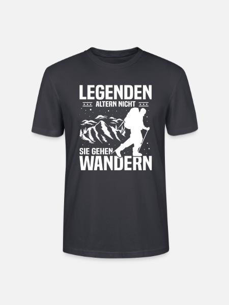 Wandern Spruch Sprüche Bergsteigen Rentner Berge - Stanley/Stella Unisex Bio-T-Shirt CRAFTER - Dunkles Graublau