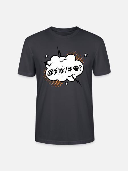 Grumble - Angry - white background - Stanley/Stella CRAFTER Unisex Organic T-Shirt - India Ink Grey