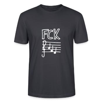 FCK AFD handmade - Stanley/Stella Unisex Bio-T-Shirt CRAFTER - Dunkles Graublau - Vorne - Alina (178cm) & Michal (187cm)