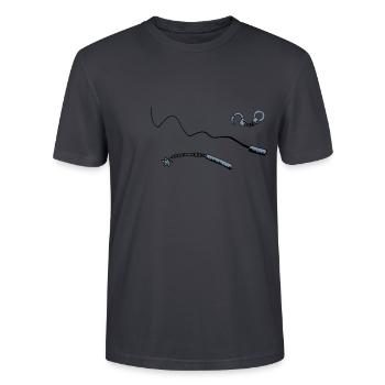 Wahl der Qual [vec] - Stanley/Stella Unisex Bio-T-Shirt CRAFTER - Dunkles Graublau - Vorne - Alina (178cm) & Michal (187cm)