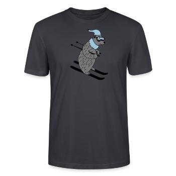 ski baer 02 - Stanley/Stella Unisex Bio-T-Shirt CRAFTER - Dunkles Graublau - Vorne - Alina (178cm) & Michal (187cm)