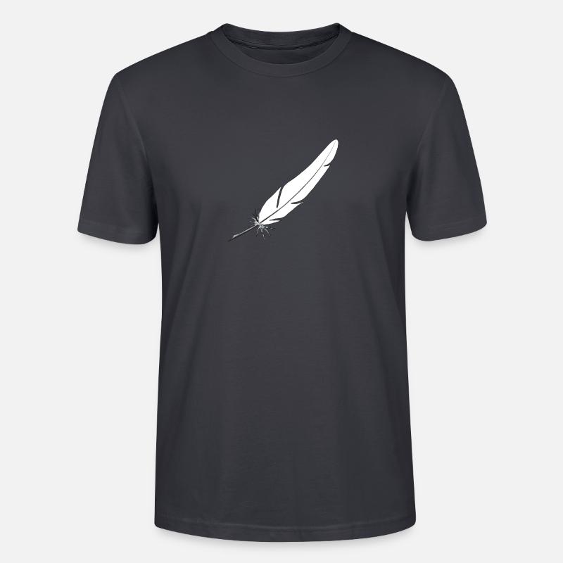 Plume blanche - T-shirt bio CRAFTER Stanley Stella Unisexe - bleu gris foncé