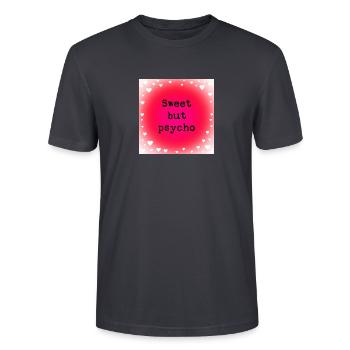 Sweet but psycho - Stanley/Stella CRAFTER Unisex Organic T-Shirt - India Ink Grey - Front - Alina (178cm) & Michal (187cm)