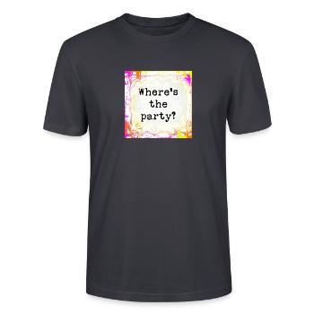 Where's the party - Stanley/Stella CRAFTER Unisex Organic T-Shirt - India Ink Grey - Front - Alina (178cm) & Michal (187cm)