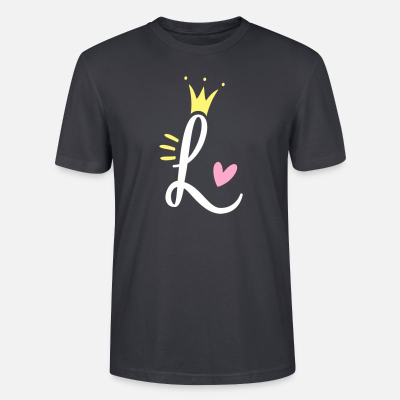 Buchstabe L Anfangsbuchstabe Krone - Stanley/Stella Unisex Bio-T-Shirt CRAFTER - Dunkles Graublau