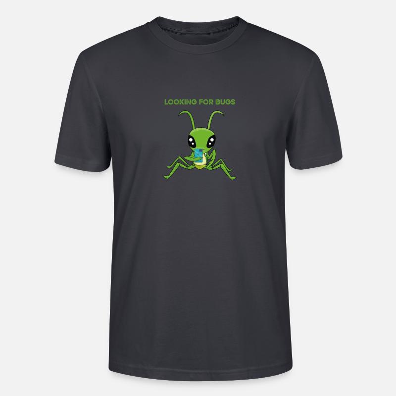 Looking for Bugs-Gottesanbeterin Handy - Stanley/Stella Unisex Bio-T-Shirt CRAFTER - Dunkles Graublau