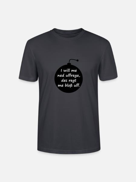 Explode with serenity - Swabian saying - Stanley/Stella CRAFTER Unisex Organic T-Shirt - India Ink Grey