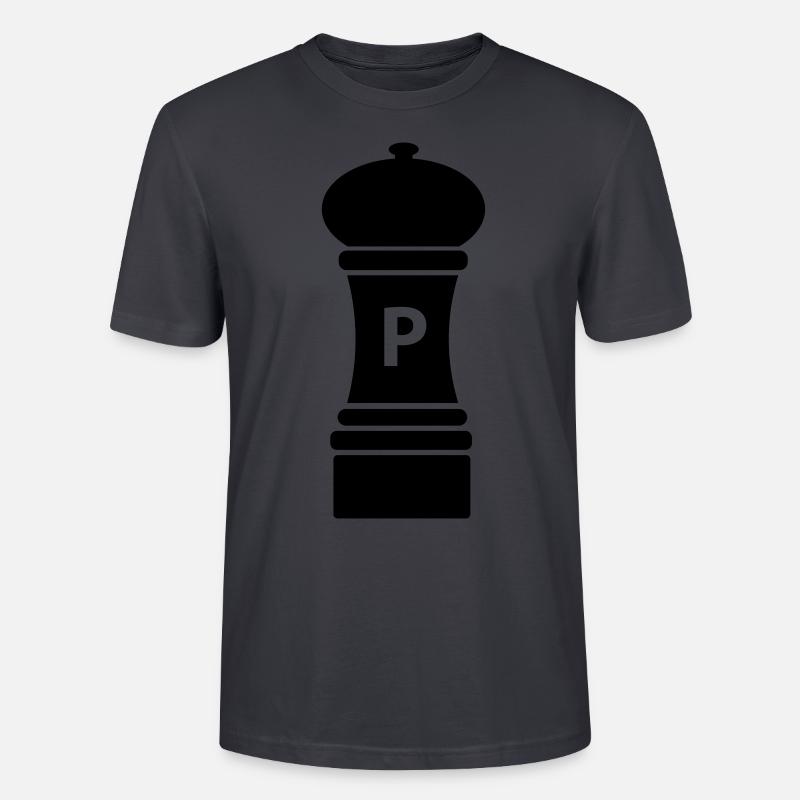 Schwarze Pfeffermühle / Geschenkidee - Stanley/Stella Unisex Bio-T-Shirt CRAFTER - Dunkles Graublau