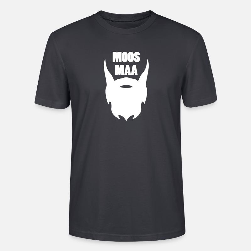 Moosmaa Vogtland Hipster Bart Geschenk - Stanley/Stella Unisex Bio-T-Shirt CRAFTER - Dunkles Graublau