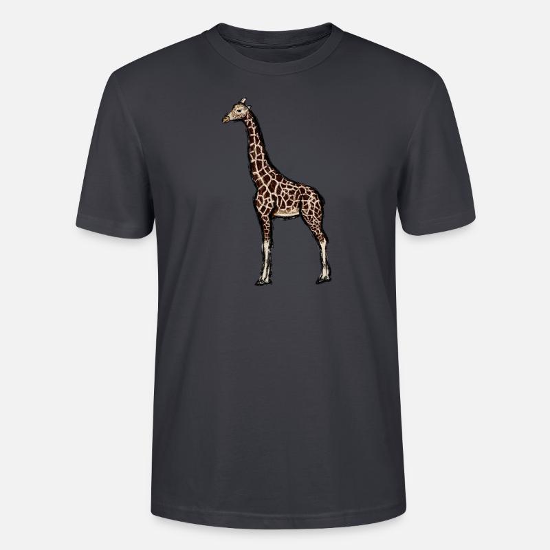 Design mit einer Giraffe 1 - Stanley/Stella Unisex Bio-T-Shirt CRAFTER - Dunkles Graublau