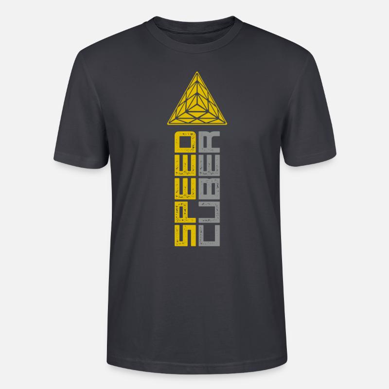 Speedcuber - Pyraminx Cubing / Cube / Cuber - Stanley/Stella Unisex Bio-T-Shirt CRAFTER - Dunkles Graublau