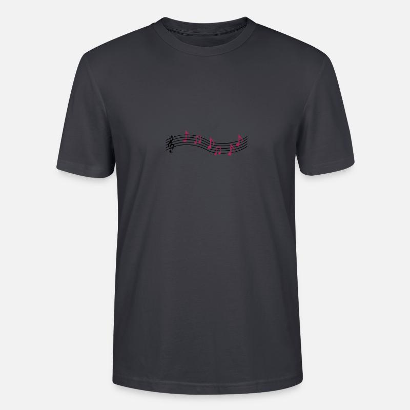 notes de musique 2 - T-shirt bio CRAFTER Stanley Stella Unisexe - bleu gris foncé