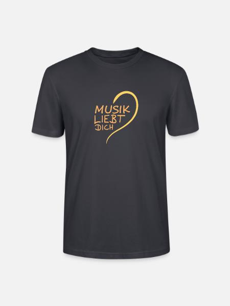 Liebe lieben Herz Musik - Stanley/Stella Unisex Bio-T-Shirt CRAFTER - Dunkles Graublau