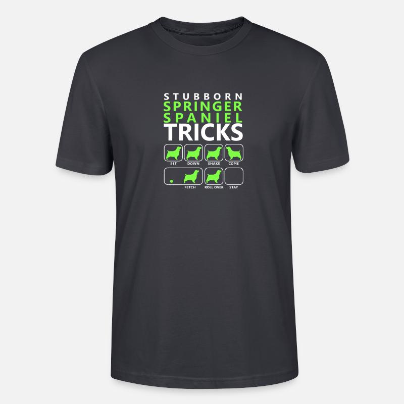 Hartnäckige Springer Spaniel Tricks - Stanley/Stella Unisex Bio-T-Shirt CRAFTER - Dunkles Graublau