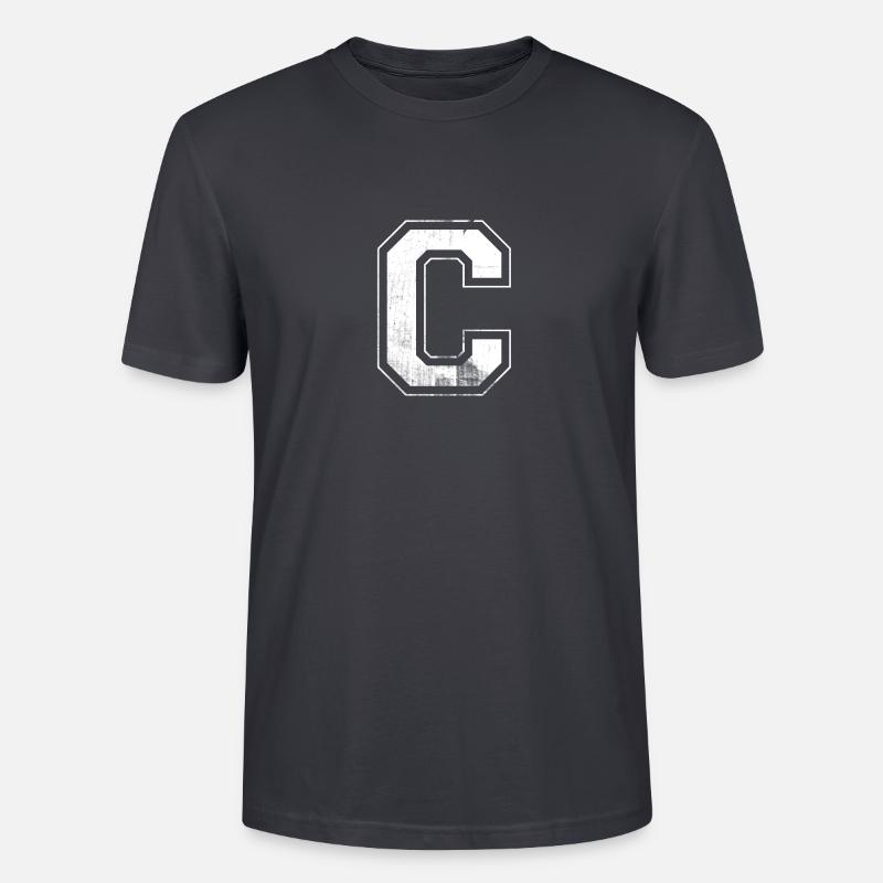 C Buchstabe C - Stanley/Stella Unisex Bio-T-Shirt CRAFTER - Dunkles Graublau