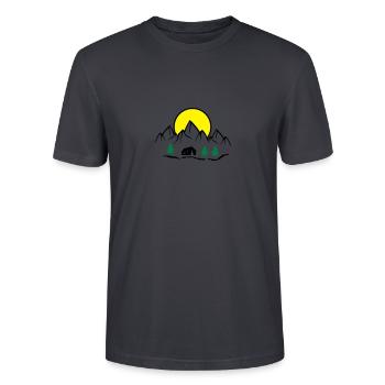 hütte berge natur - Stanley/Stella Unisex Bio-T-Shirt CRAFTER - Dunkles Graublau - Vorne - Alina (178cm) & Michal (187cm)