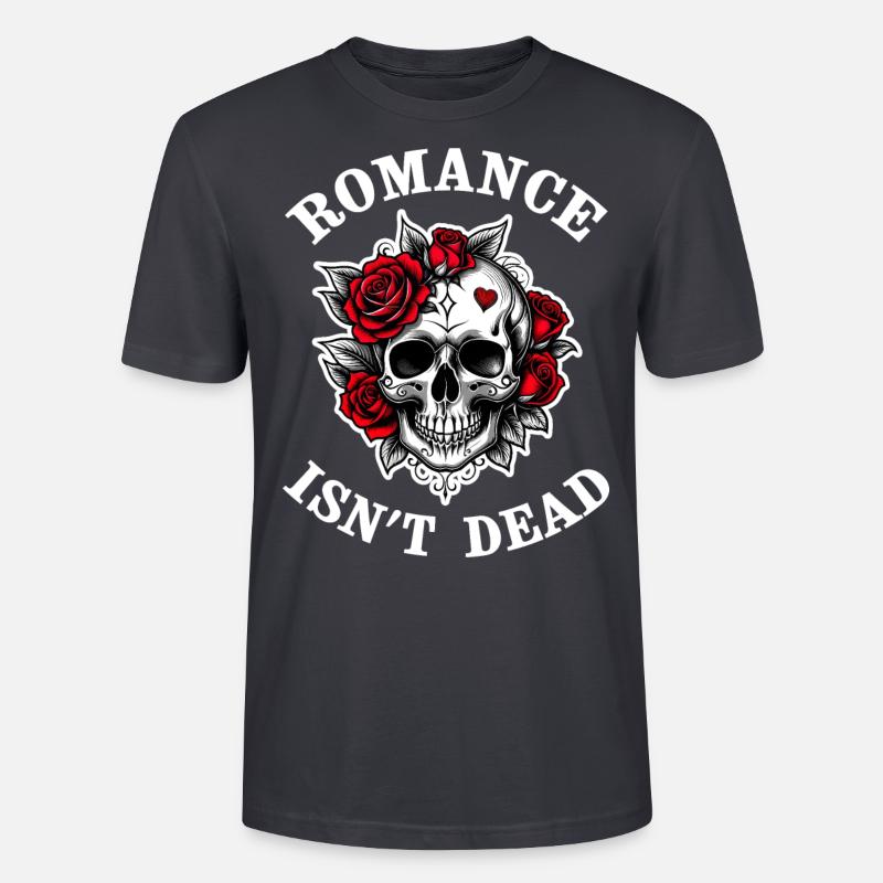 ROMANCE IS NOT DEAD - Stanley/Stella Unisex Bio-T-Shirt CRAFTER - Dunkles Graublau