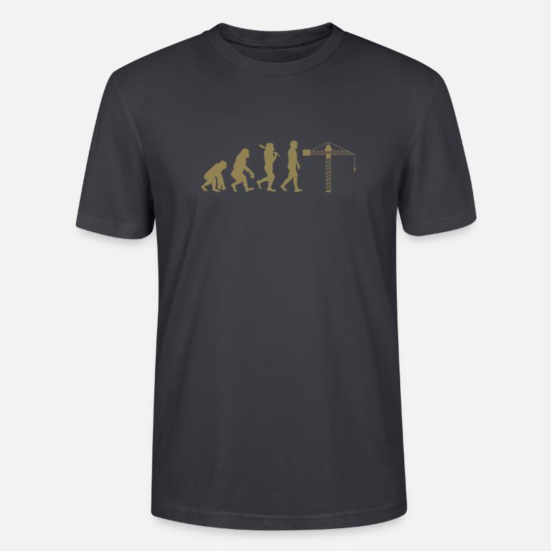 Crane operator Evolution - Stanley/Stella CRAFTER Unisex Organic T-Shirt - India Ink Grey