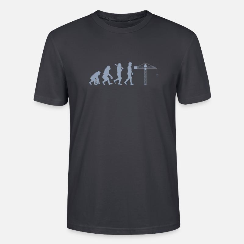Évolution du grutier - T-shirt bio CRAFTER Stanley Stella Unisexe - bleu gris foncé