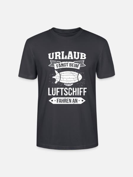 Luftschiff Urlaub fängt an - Stanley/Stella Unisex Bio-T-Shirt CRAFTER - Dunkles Graublau