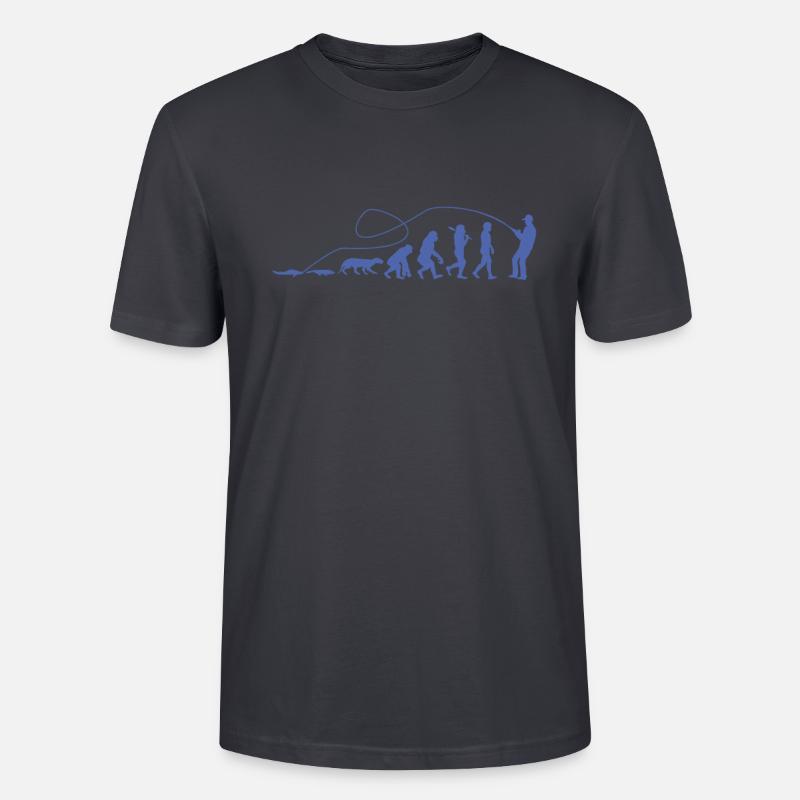Evolution Angler TShirt - Stanley/Stella Unisex Bio-T-Shirt CRAFTER - Dunkles Graublau