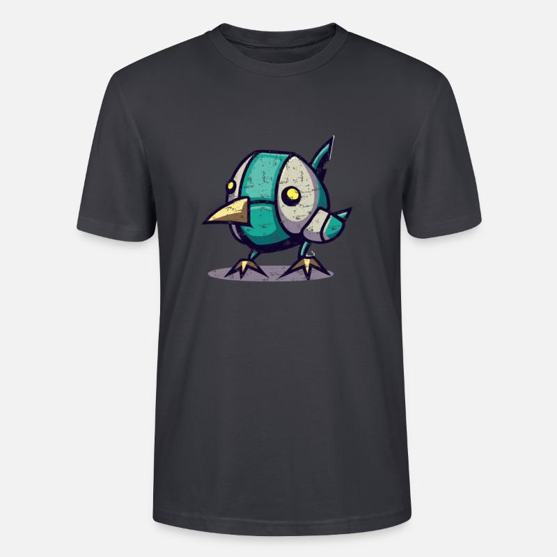 Roboter Küken Vogel - Stanley/Stella Unisex Bio-T-Shirt CRAFTER - Dunkles Graublau