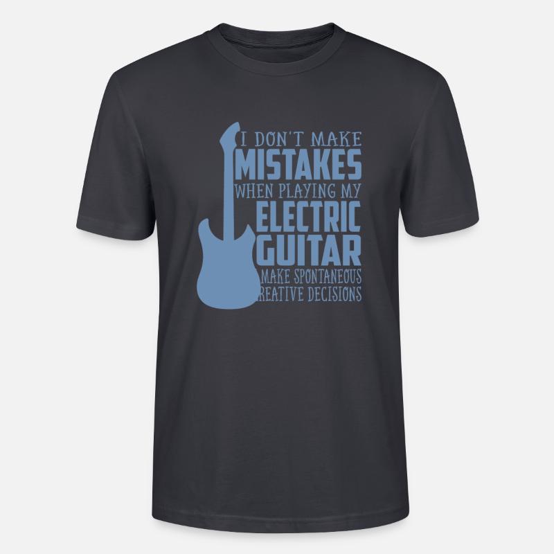 Vater mit E-Gitarre - Stanley/Stella Unisex Bio-T-Shirt CRAFTER - Dunkles Graublau